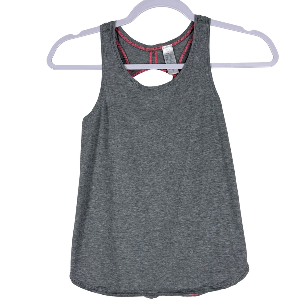 Ivivva Girls Lululemon Gray Racerback Tank Top Size 8 Activewear Soft EUC‎